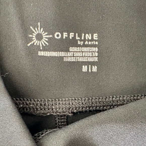 OFFLINE by Aerie Women's Black High Waist 7/8 Athletic Leggings, Size Medium - Picture 3 of 9